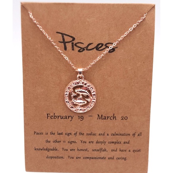 The Unbranded Brand Jewelry - Pisces Zodiac Necklace Rose Gold 18in